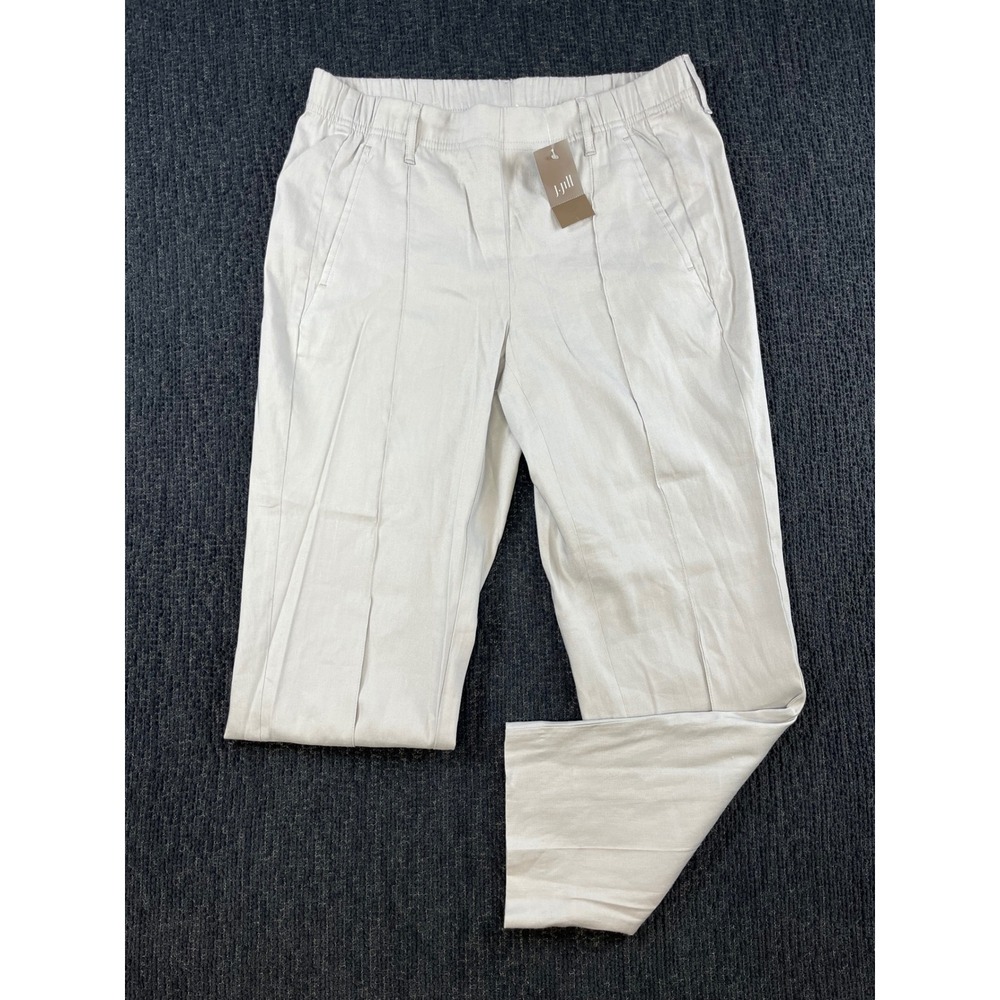 J.Jill Linen Stretch Tapered Pants Zinc Gray Womens Small 289831 New